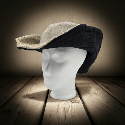 Boho-Festivalhut aus Hanf und Baumwolle geflickt Hellbraun Natur Nepal Unisex