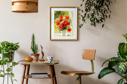 Paint by Numbers for Adults, Poppy, 40x50 cm, DIY Oil Acrylic Canvas Picture Decoration Still Life, 1 Piece