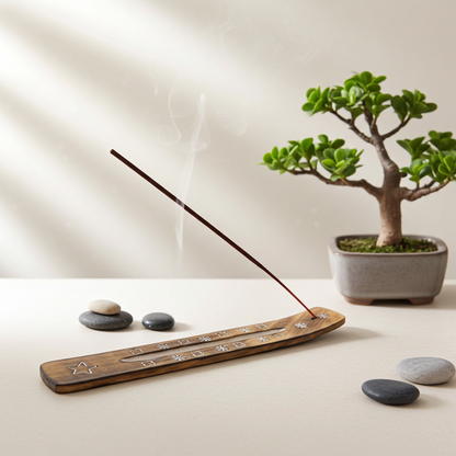 3x Incense Stick Holders, Mango Wood, 24cm Long, Incense Holders - Wooden Holders