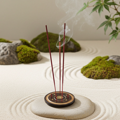 3x Mango Wood Incense Plates 10cm (Cones &amp; Frankincense) Holders for Incense Cones, Wooden Holders