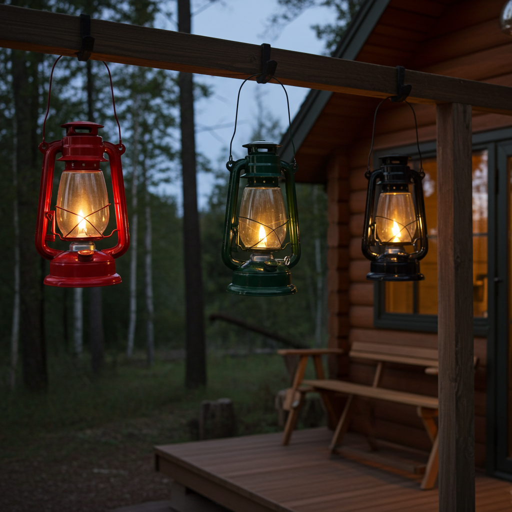 Klassische Sturmlaterne aus Metall & Glas Petroliumlaterne für Garten & Camping
