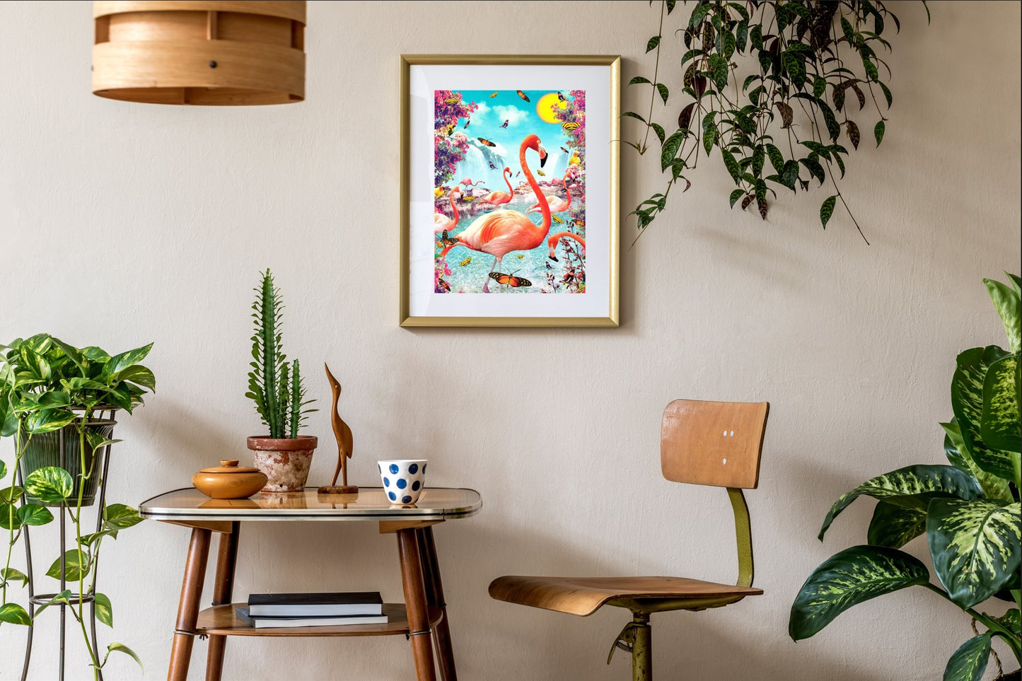 Malen nach Zahlen Erwachsene Flamingo 40x50 cm Paint by Numbers DIY Öl Acryl Leinwand Bild Dekoration Tropenvogel 1 Stück