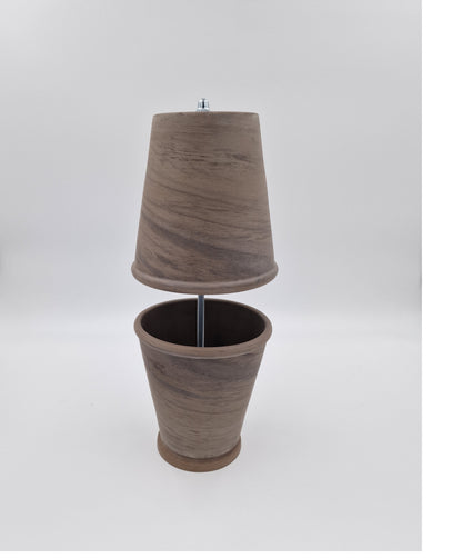 Tealight oven, table fireplace, double-walled table oven, rose pots, anthracite marbled, table decoration