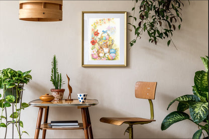 Paint by Numbers for Adults, Easter Basket 40x50 cm, DIY Oil Acrylic Canvas Picture Decoration, Easter Bunny, 1 Piece