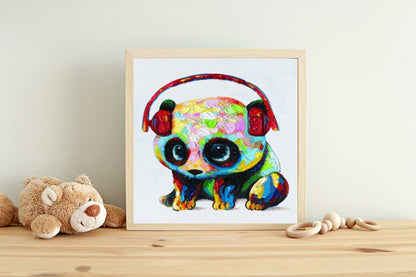 Paint by Numbers for Adults, Colorful Panda, 40x50 cm, DIY Oil Acrylic Canvas Picture Decoration, 1 Piece