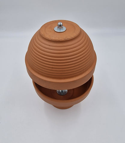 Tealight oven, table fireplace, round, double-walled, DIY table decoration, 4 candles, terracotta-colored