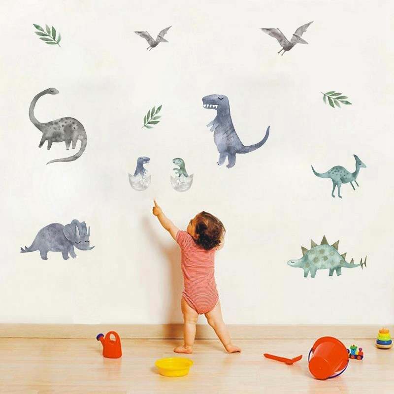 Dinosaurier Wandtattoo 12 Wandsticker Kinderzimmer Aufkleber Fensterbilder Dekoration Sticker