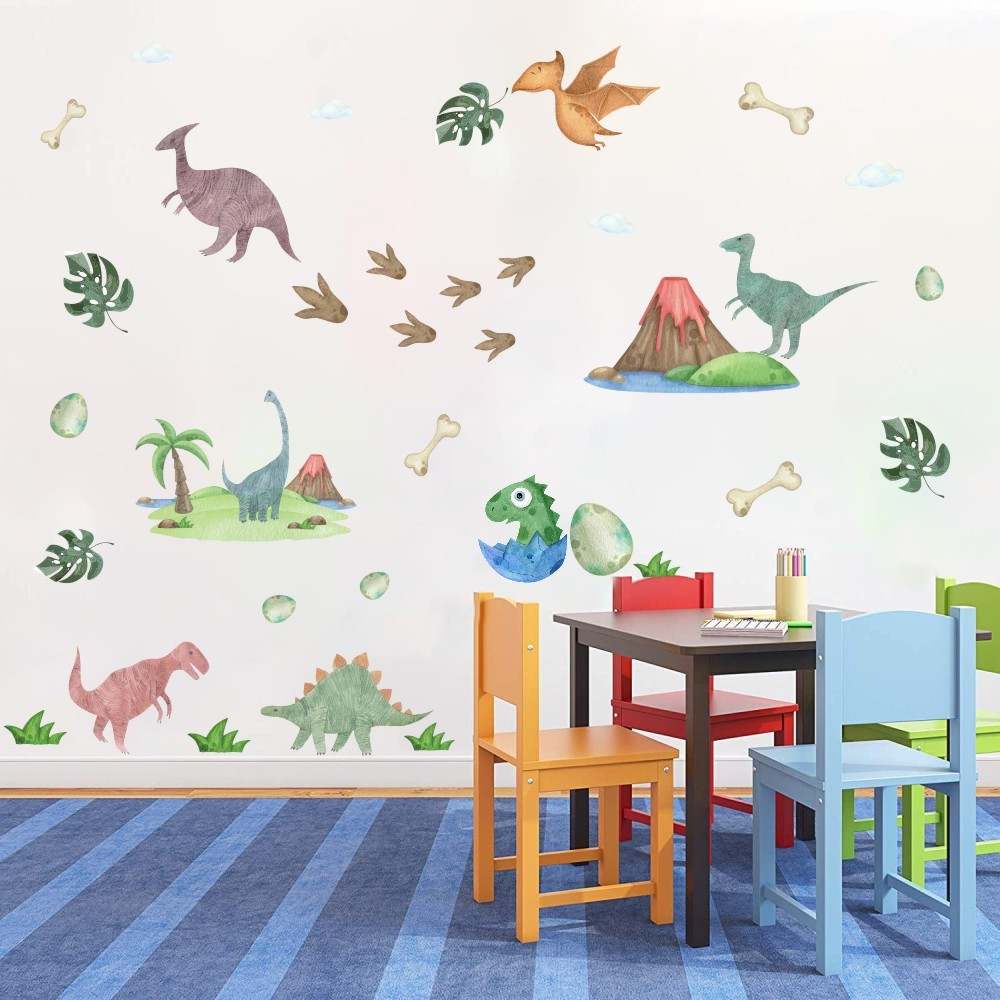 Dinosaurier Wandtattoo 37 Wandsticker Kinderzimmer Aufkleber Fensterbilder Dekoration farbig