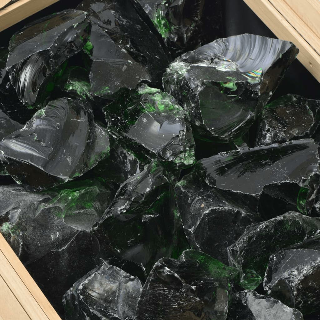 Gabionensteine aus Glas Grün 60-120 mm 25 kg Steinkorb Steinmauer Stein Gabione