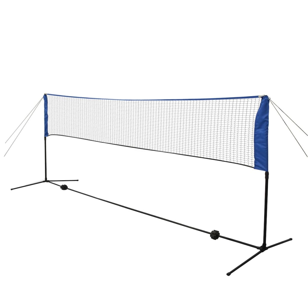 Badmintonnetz-Set 3 Federbälle 300 x 155 cm Stahlrahmen höhenverstellbar