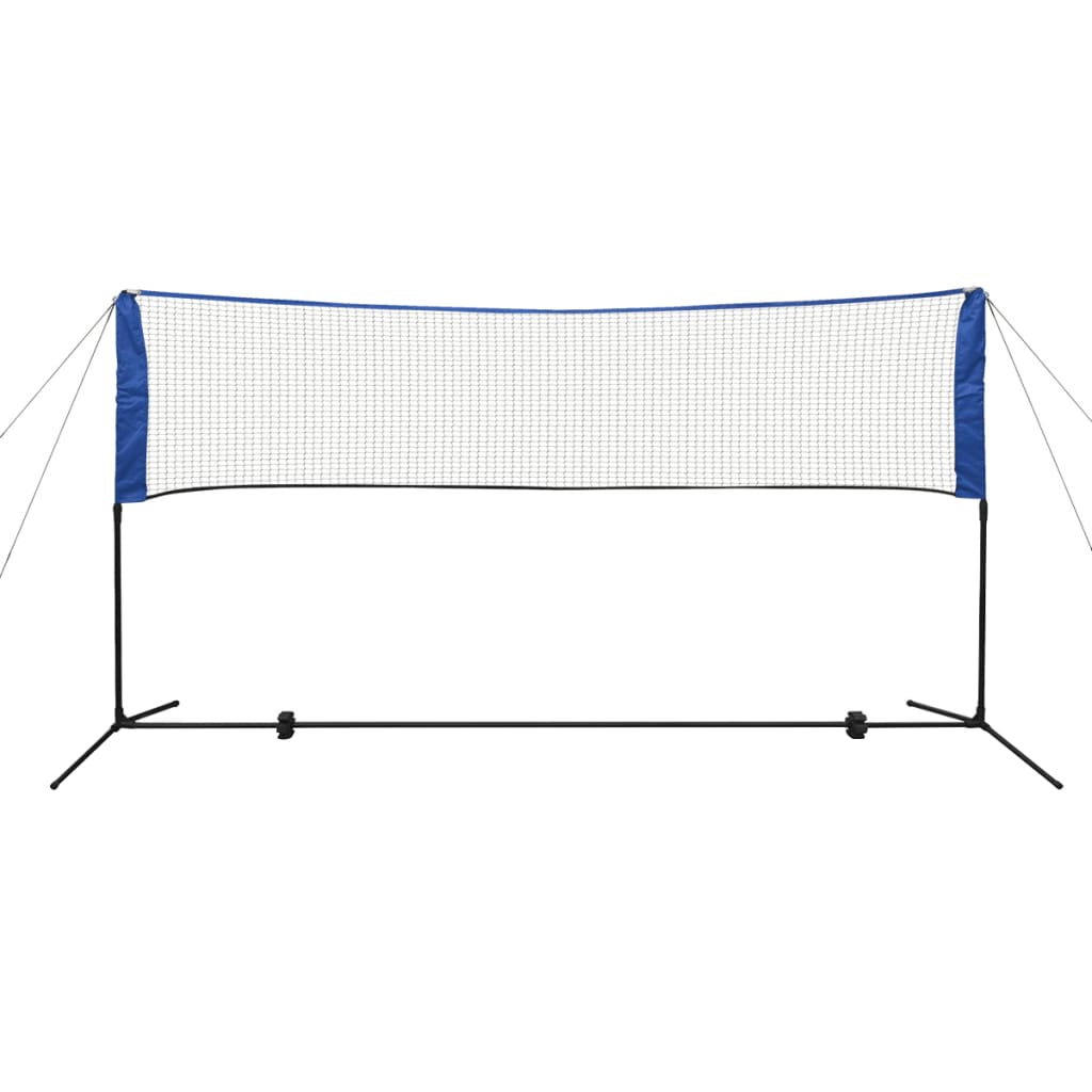 Badmintonnetz-Set 3 Federbälle 300 x 155 cm Stahlrahmen höhenverstellbar