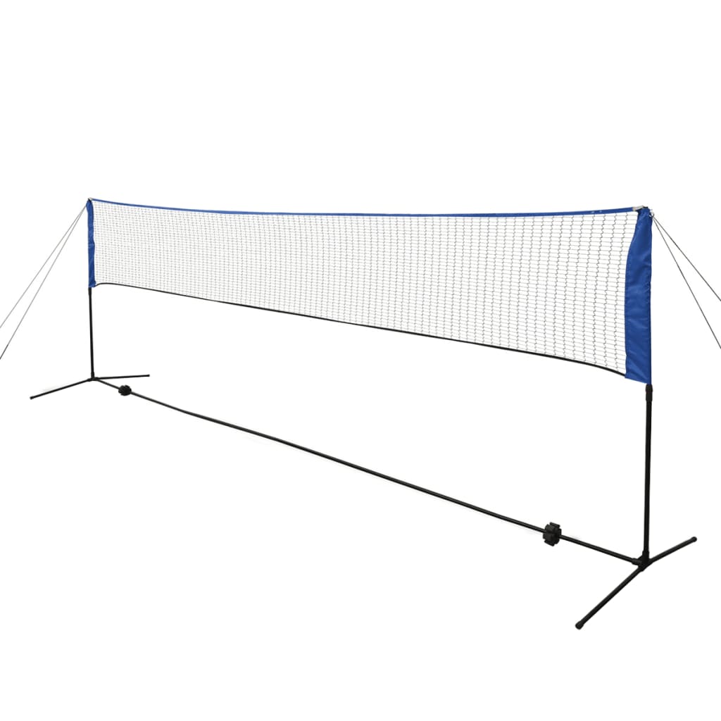 Badminton Set mit Netz 500 x 155 cm 3 Federbällen Stahlrahmen höhenverstellbar Tragetasche