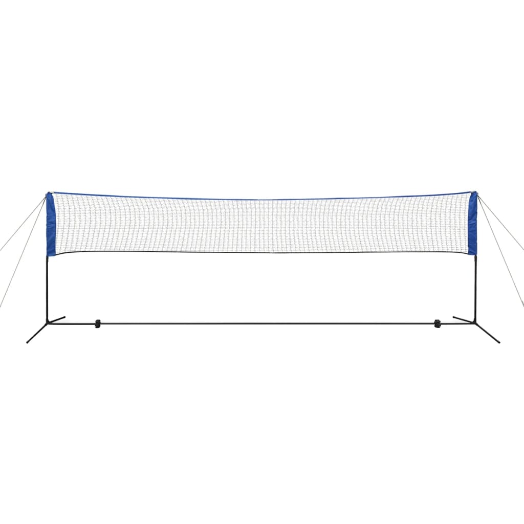 Badminton Set mit Netz 500 x 155 cm 3 Federbällen Stahlrahmen höhenverstellbar Tragetasche