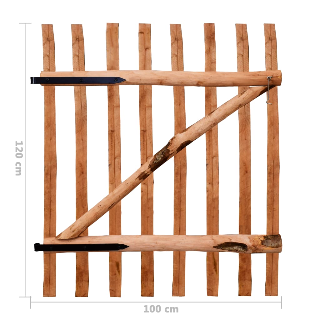 Gartentür Einflügelig Haselnuss 100×120 cm Holztor Gartentor imprägniert
