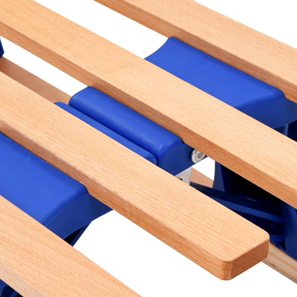 Klappschlitten mit Rückenlehne Holz 110 cm Holzschlitten klappbar faltbar blau