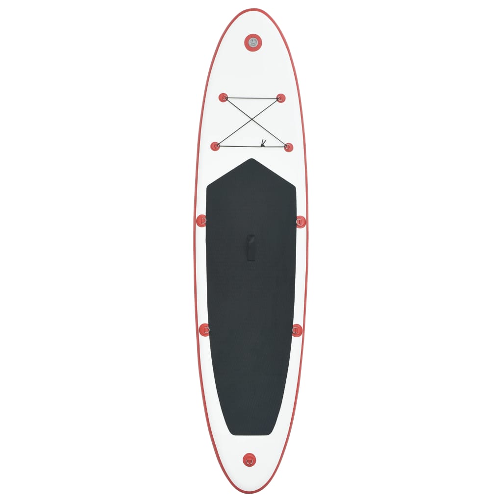 SUP Stand Up Paddel Board Set Aufblasbar Rot Weiß 300 cm Surfboard