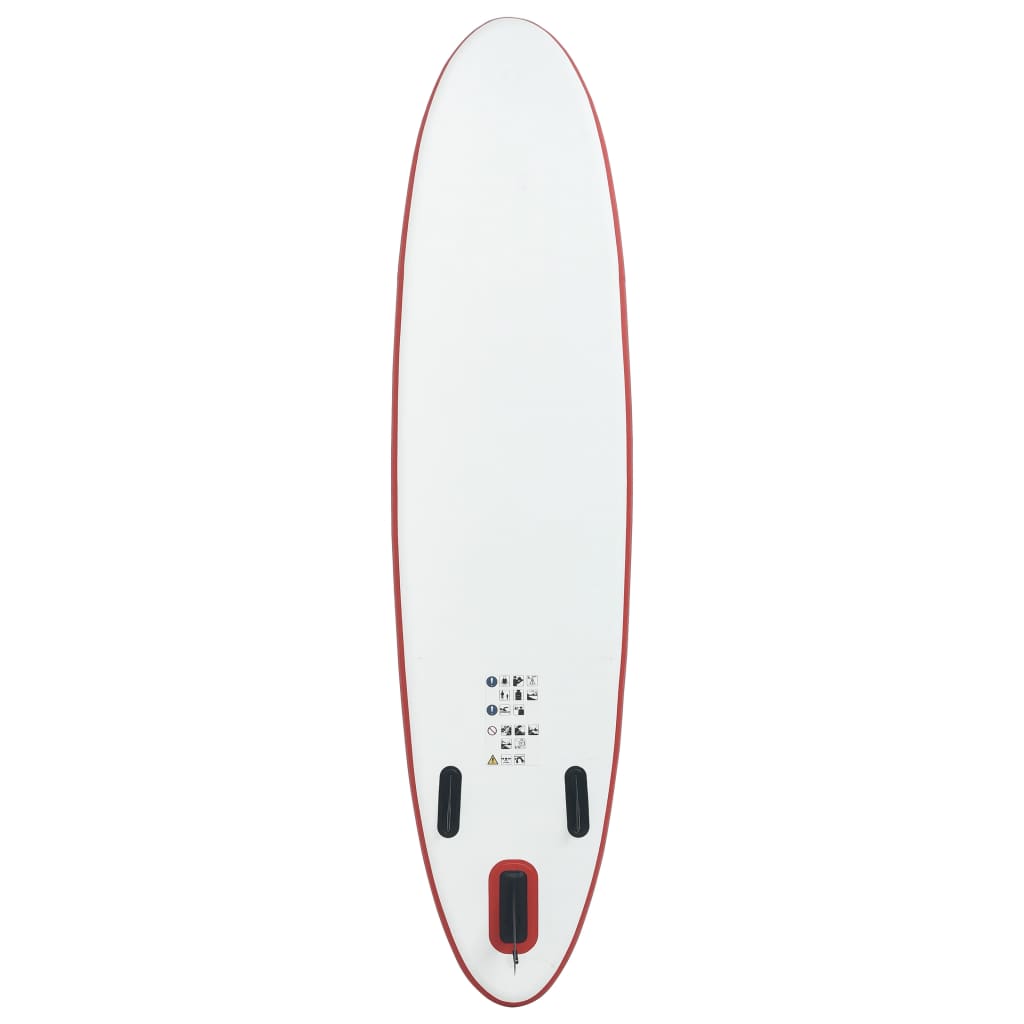 SUP Stand Up Paddel Board Set Aufblasbar Rot Weiß 300 cm Surfboard