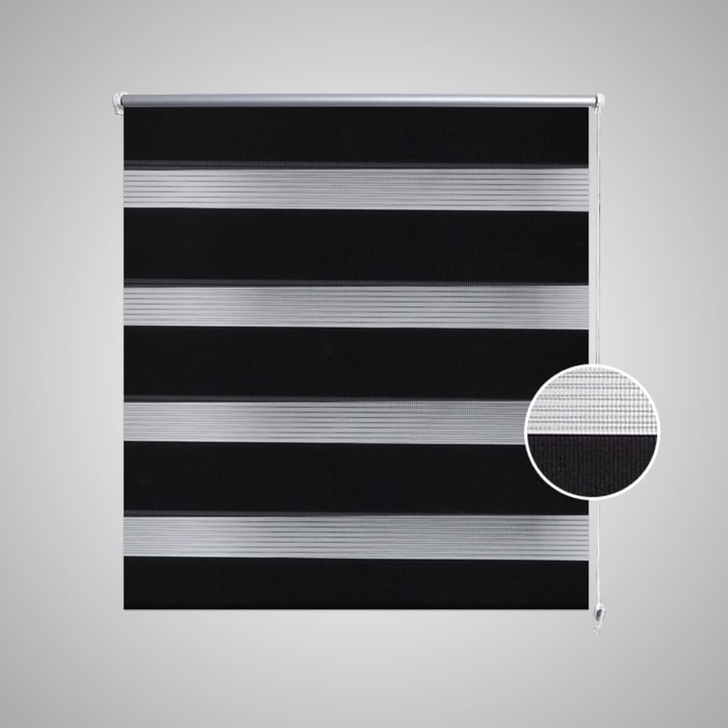 Doppelrollo 40 x 100 cm schwarz Sichtschutz Rollo Vorhang Fenster