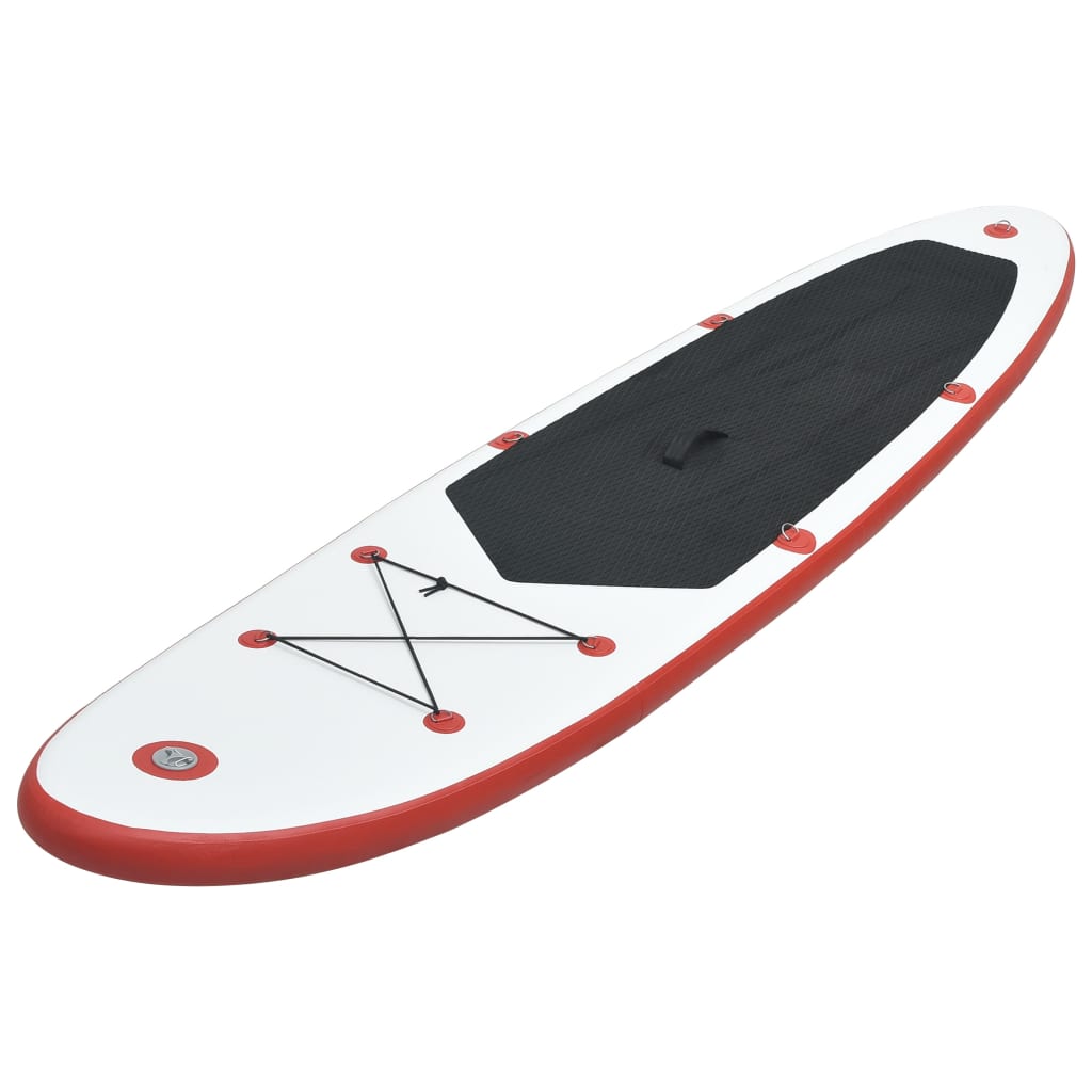 Stand Up Paddle Board Set aufblasbar Rot Weiß SUP Surfboard Paddel 330 cm mit Pumpe