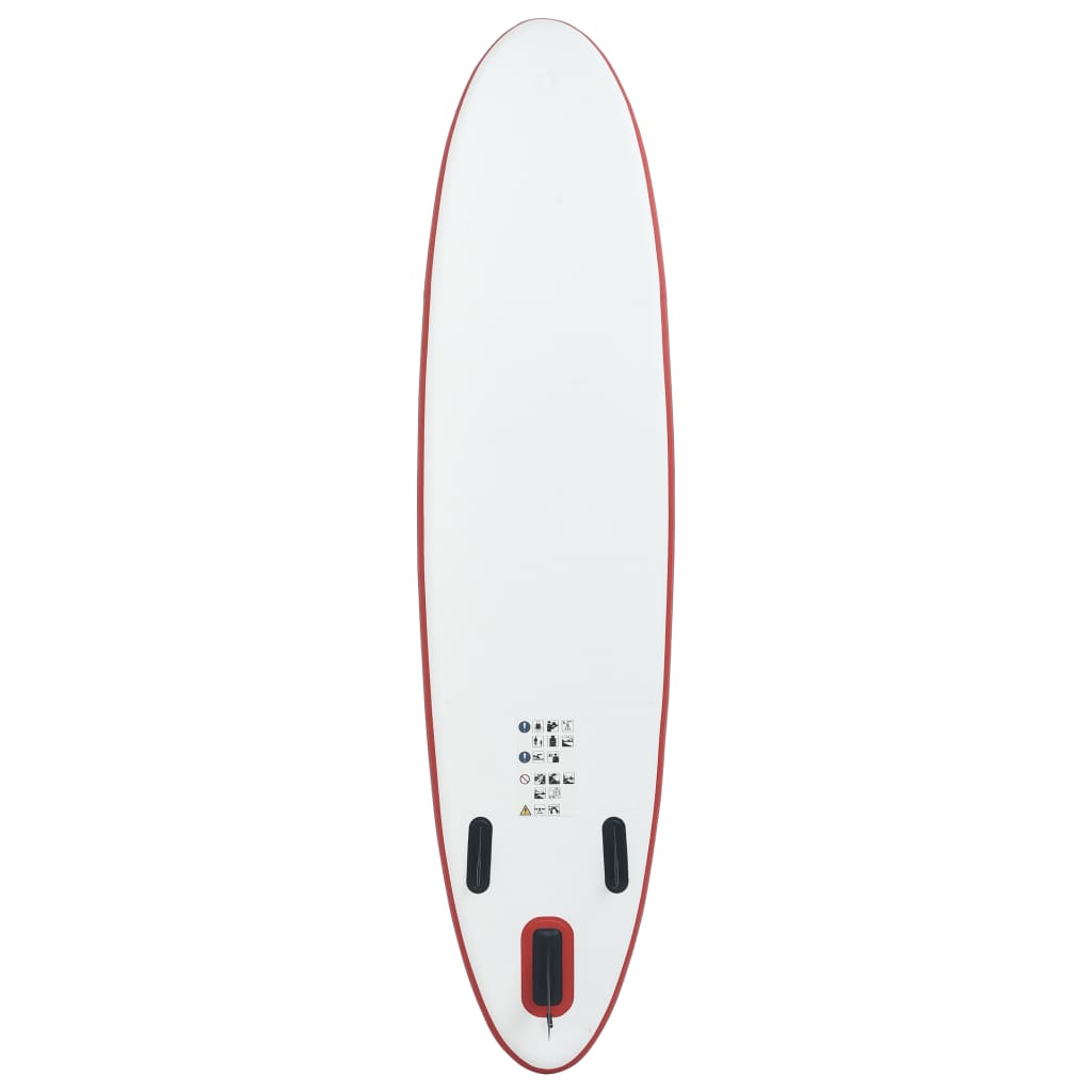 Stand Up Paddle Board Set aufblasbar Rot Weiß SUP Surfboard Paddel 330 cm mit Pumpe