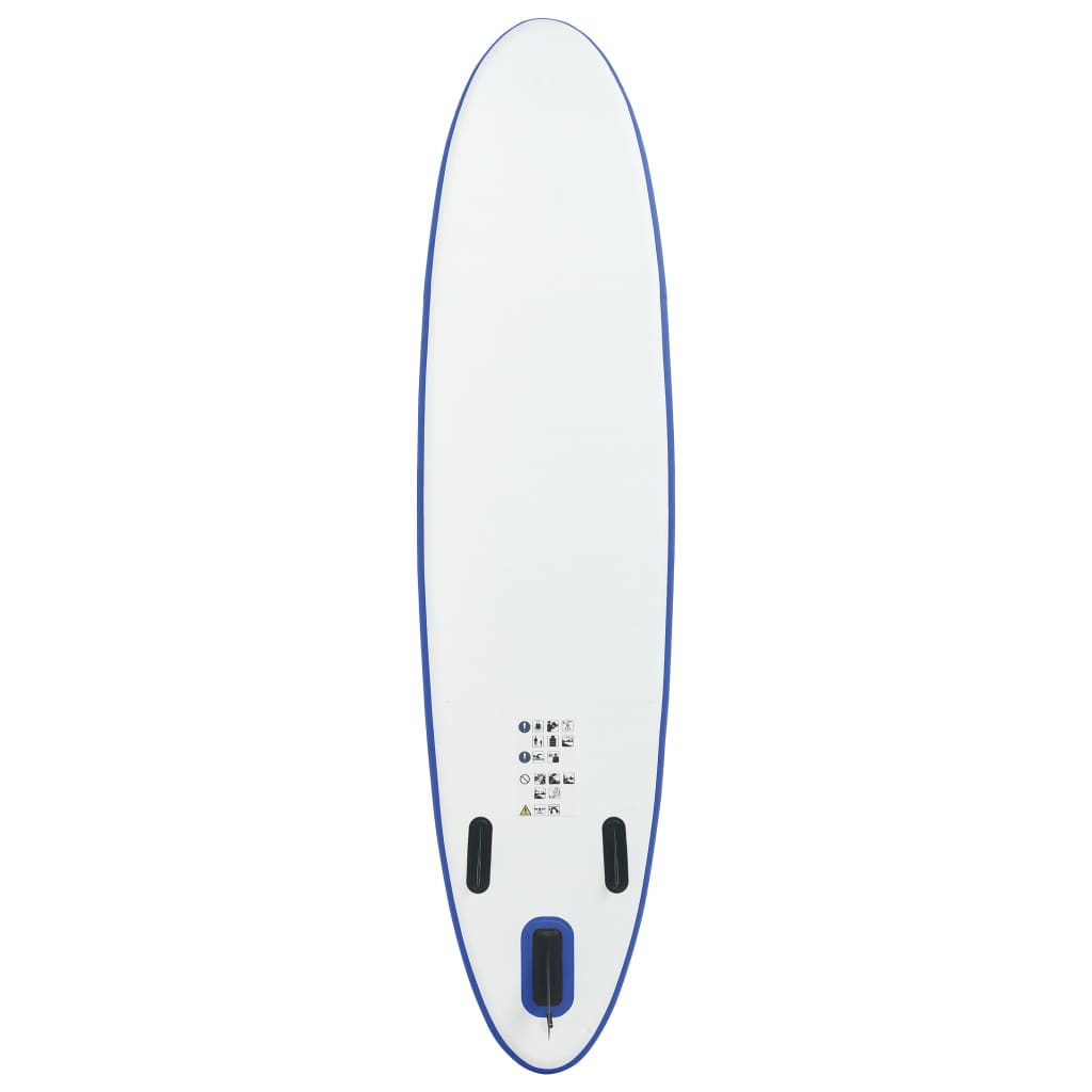 Aufblasbares Stand Up Paddle Board Set Blau Weiß SUP Surfboard Paddel 330 cm