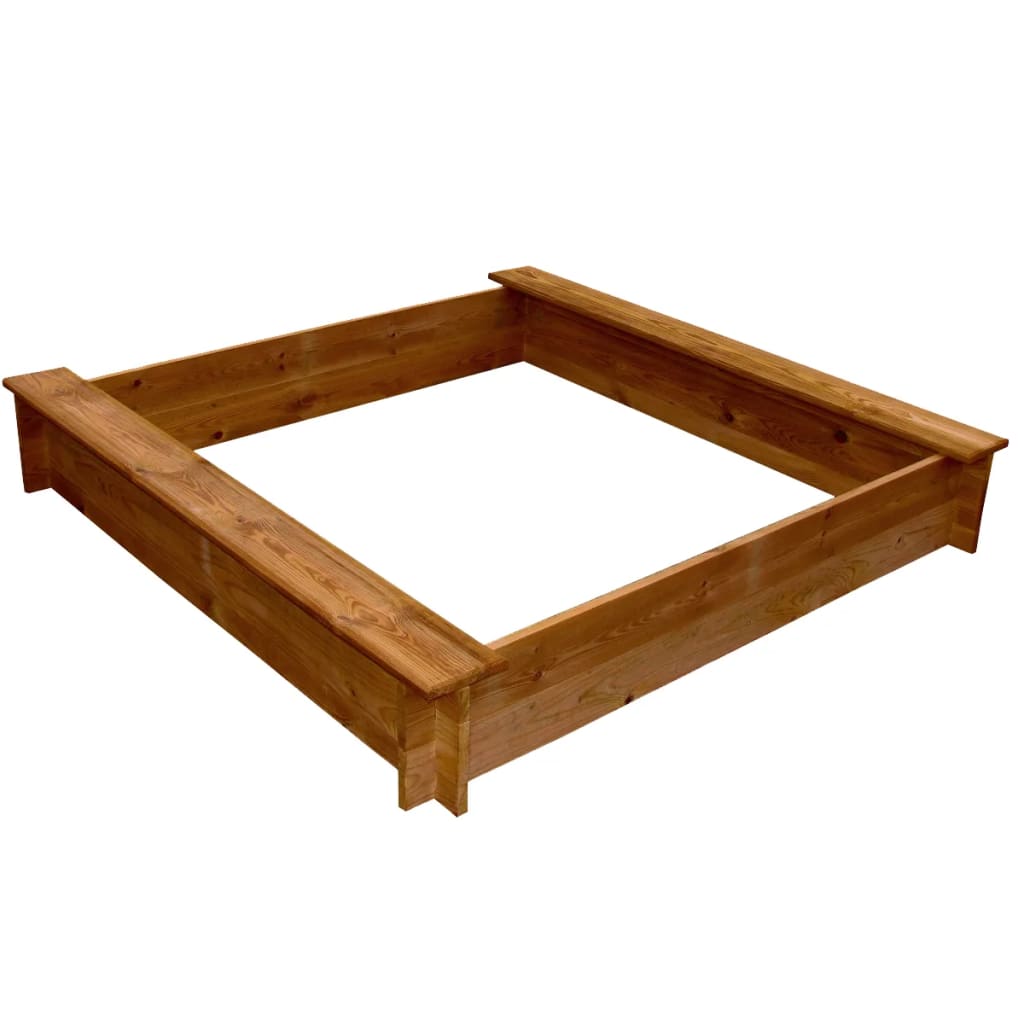Sandkasten Holz Quadratisch Sandbox Sitzbank 120 x 120 x 20 cm ab 3 Jahren