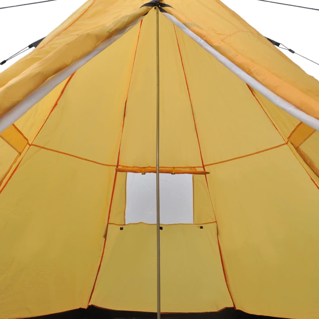 Tipi 4-Personen-Zelt Gelb Camping Zelten Festival 365 x 365 x 250 cm