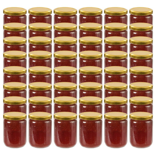 Marmeladengläser Deckel Gold 48 Stk. je 230 ml Einmachglas Honigglas