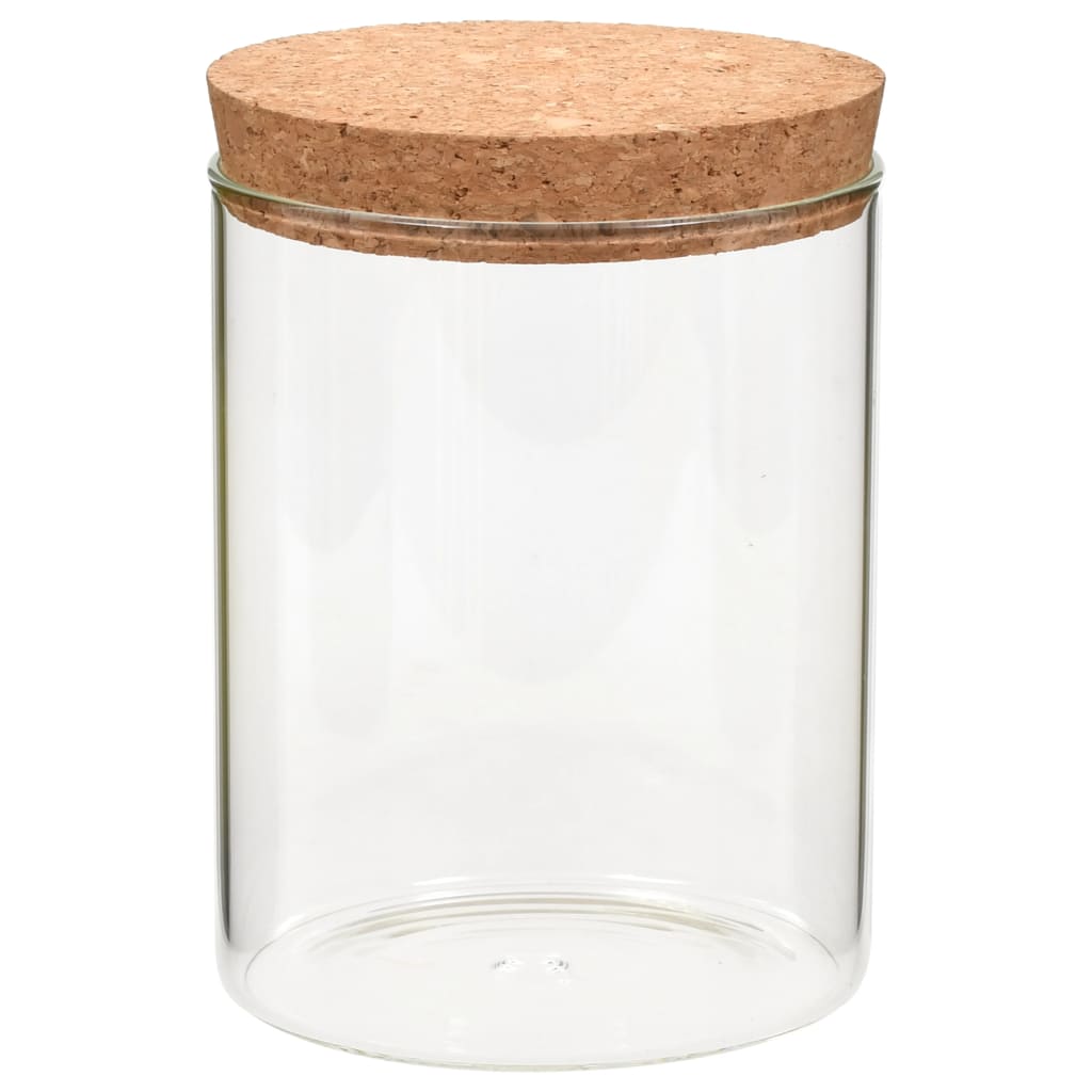Vorratsgläser mit Korkdeckel 6 Stk. 650 ml transparent Glas
