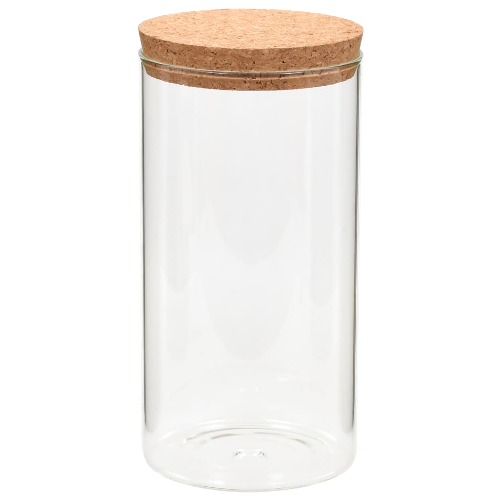 Vorratsgläser mit Korkdeckel 6 Stk. 1100 ml transparent Glas