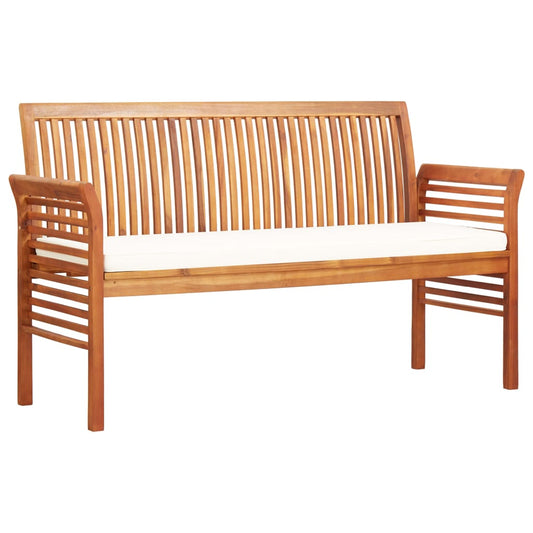 3-Sitzer Gartenbank mit Kissen 150 cm Massivholz Akazie mit Sitzkissen