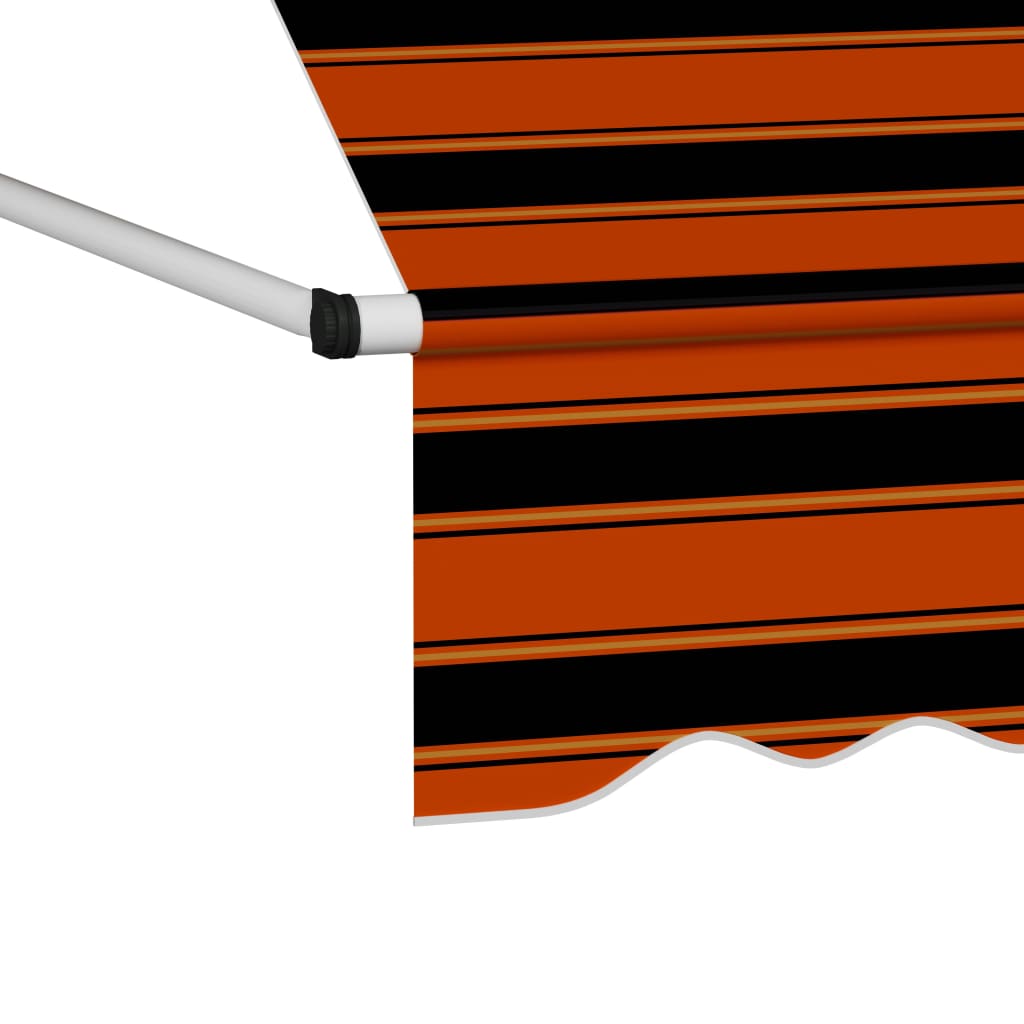 Einziehbare Markise Handkurbel 250 cm Orange Braun Sonnenmarkise Sonnenschutz