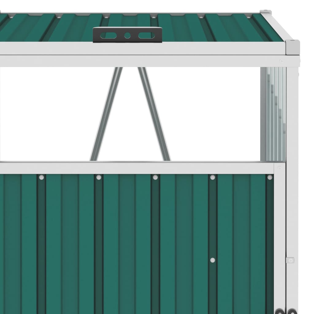 Mülltonnenbox für 3 Mülltonnen Grün 213×81×121 cm Stahl Mülltonnenverkleidung