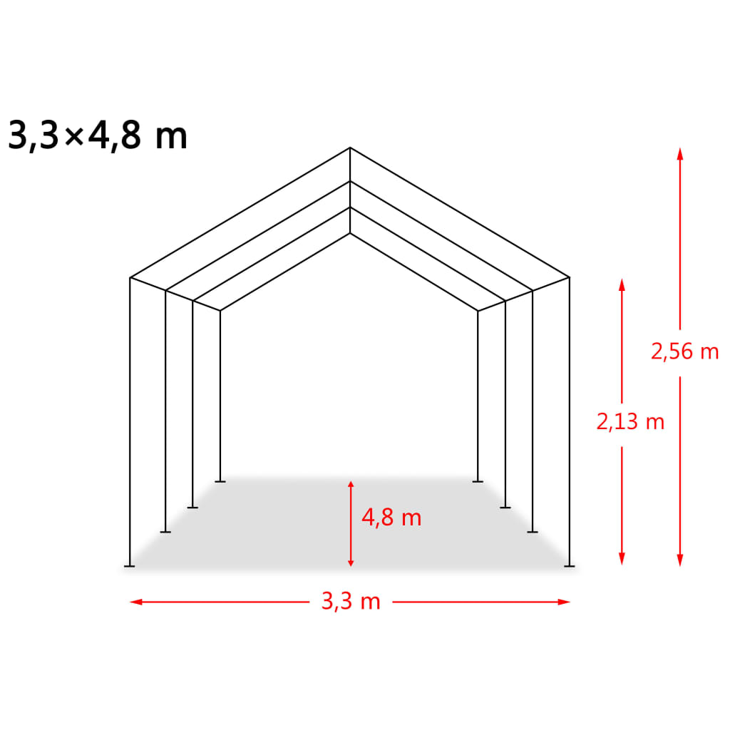 Weidezelt Lagerzelt mobiler Unterstand PVC 550 g/m² 3,3×4,8 m Dunkelgrün Offenstall