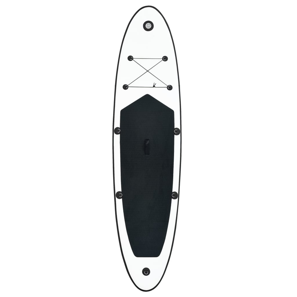 SUP Stand Up Paddle Board Set Schwarz Weiß 330 cm Surfboard aufblasbar