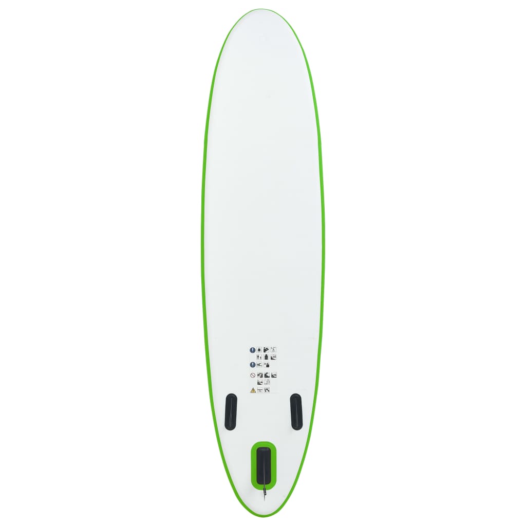 Stand Up Paddle Board Set aufblasbar Grün Weiß SUP Surfboard Paddel 330 cm