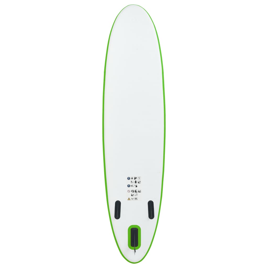 SUP Stand Up Paddle Board Set Grün Weiß 390 cm Surfboard Wassersport aufblasbar