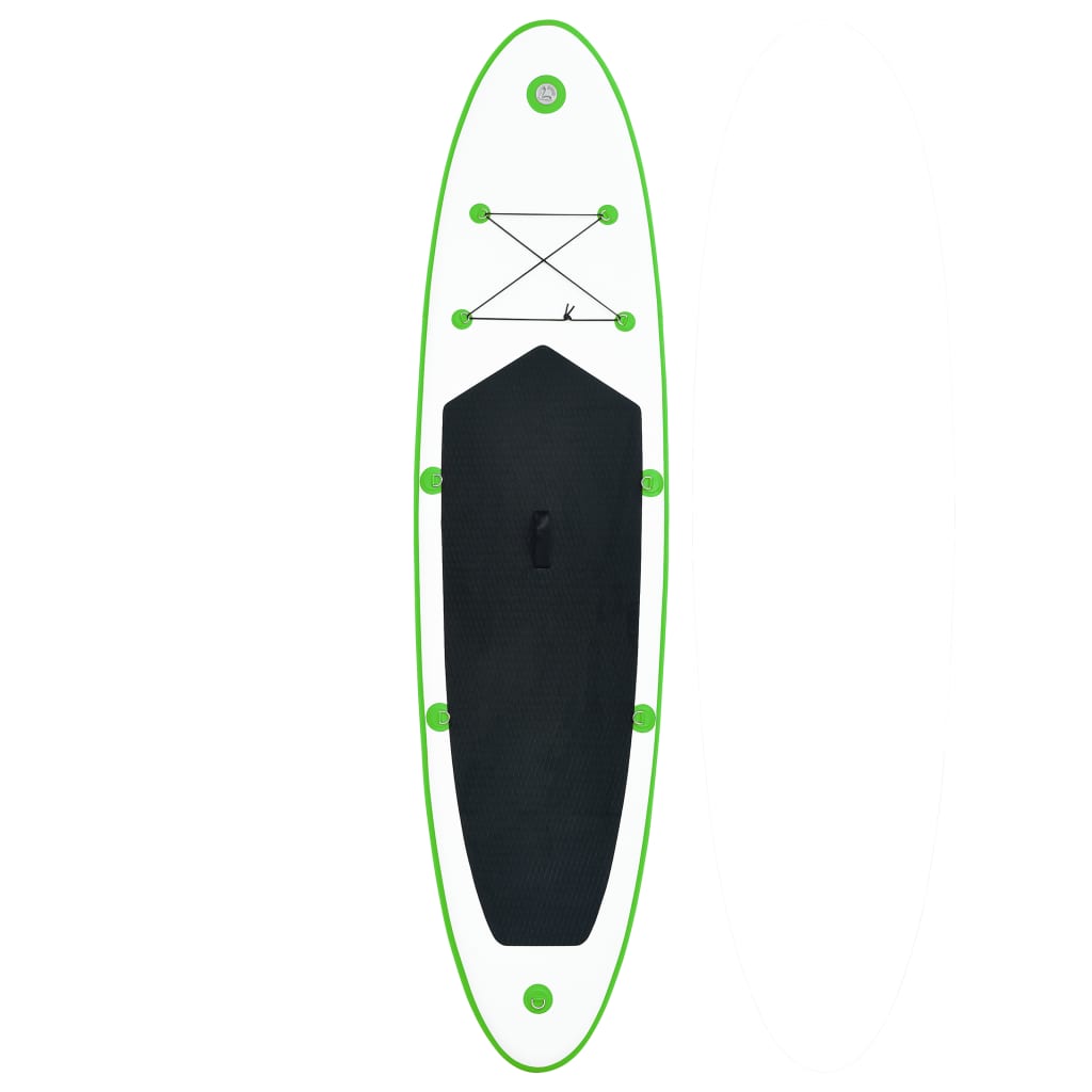 SUP Stand Up Paddle Board Set Grün Weiß 390 cm Surfboard Wassersport aufblasbar