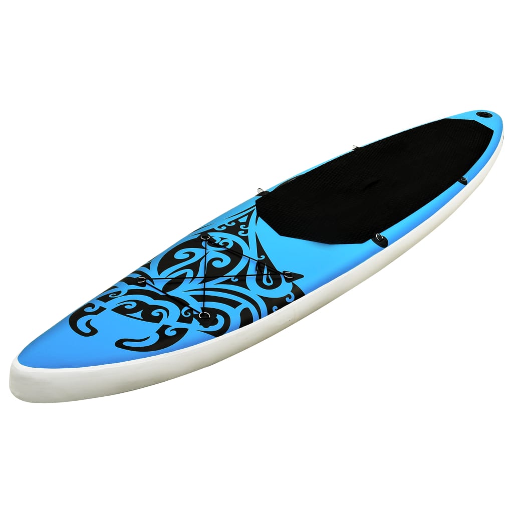 SUP Stand Up Paddle Board Set 305x76x15 cm Blau aufblasbar mit Pumpe Surfboard Paddel