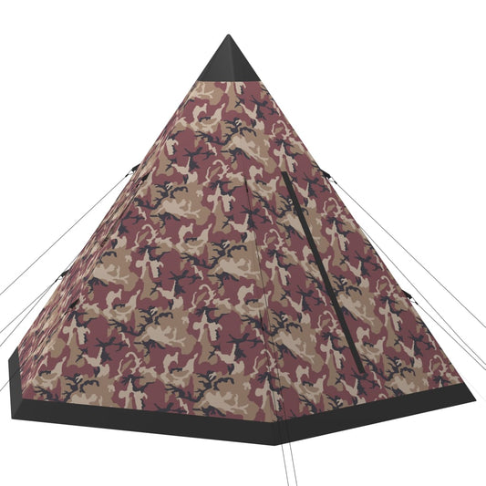 Tipi 4-Personen-Zelt Mehrfarbig Camouflage Camping Zelten Festival 365x365x250 cm