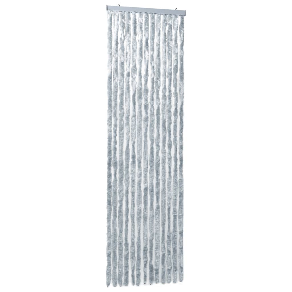 Insektenschutz Vorhang Weiß Grau 90x200 cm Chenille Vorhang Camping flauschig