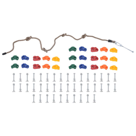 Klettersteine Seil 25 Stk. Mehrfarbig Bouldern Klettersport Kinder PE