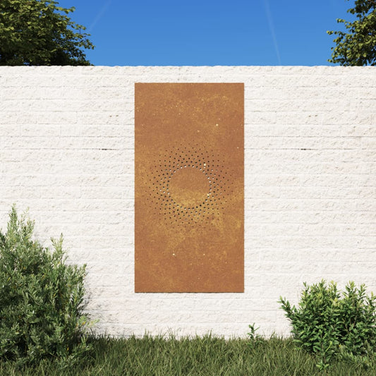 Garten Wanddekoration 105x55 cm rusty Cortenstahl Design Sonne
