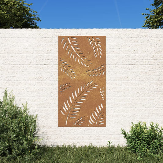 Garten Wanddekoration 105x55 cm rusty Cortenstahl Design Blatt