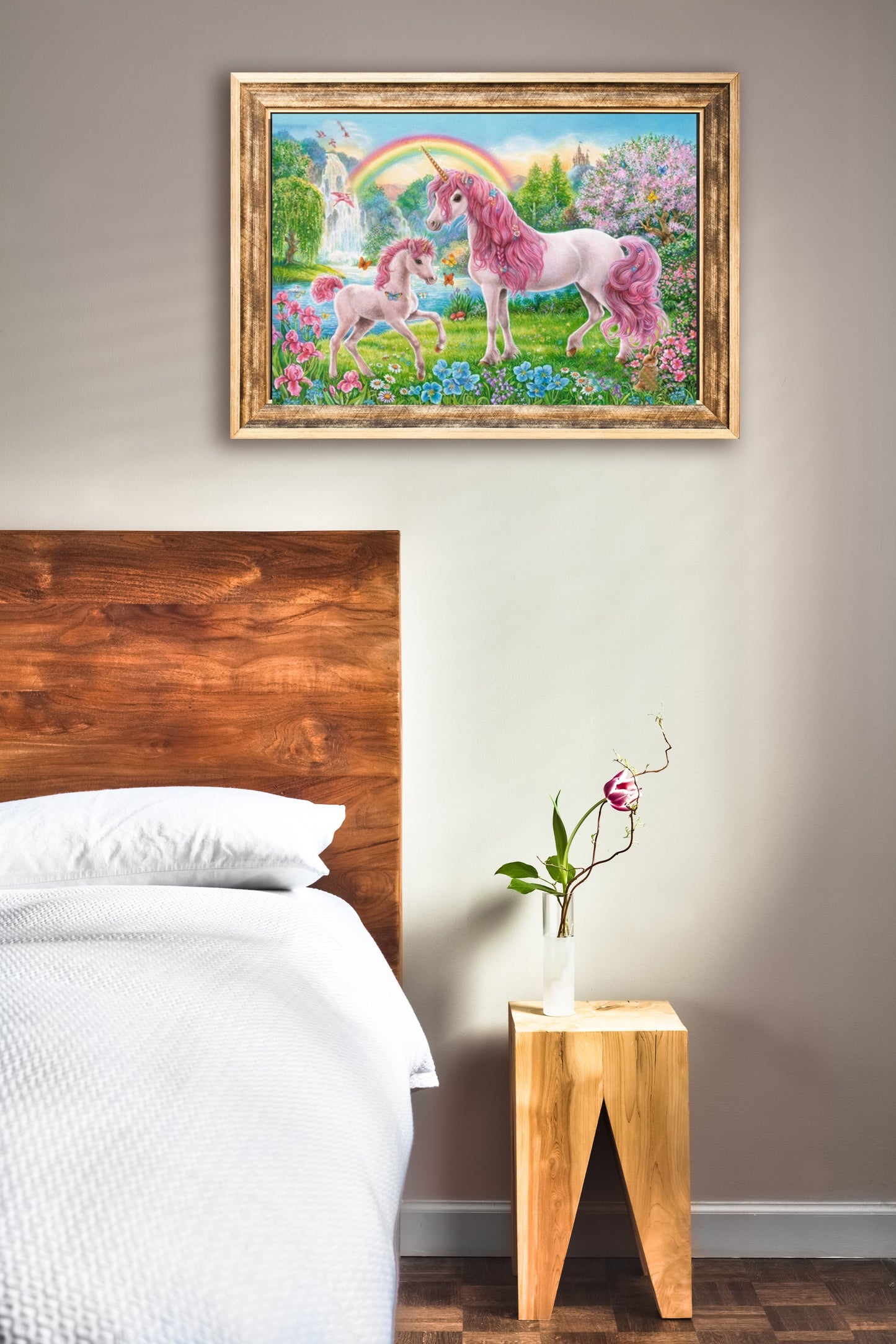 Malen nach Zahlen Erwachsene Einhorn 40x50 cm Paint by Numbers DIY Öl Acryl Leinwand Bild Dekoration Unicorn Rainbow ohne Rahmen 1 Stück