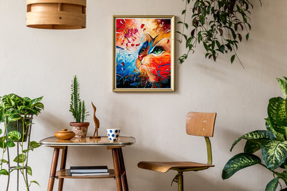 Malen nach Zahlen Erwachsene Katze 40x50 cm Paint by Numbers ohne Rahmen DIY Öl Acryl Leinwand Bild Dekoration Cat Fantasy bunt