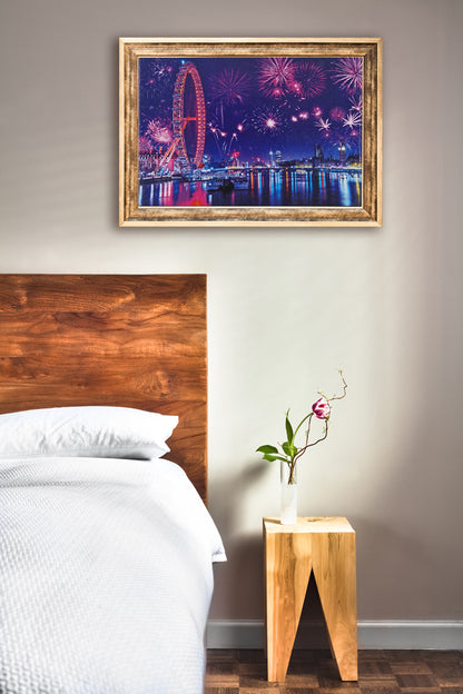 Puzzle 1000 Teile London Eye 69x51 cm Feuerwerk Riesenrad Gehirntraining Jigsaw Silvester