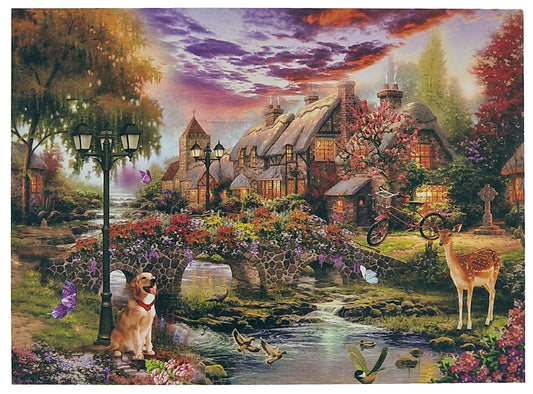 Puzzle 1000 Teile Twilight Village 69x51 cm Dorf romantisch Abenddämmerung Cottage Gehirntraining
