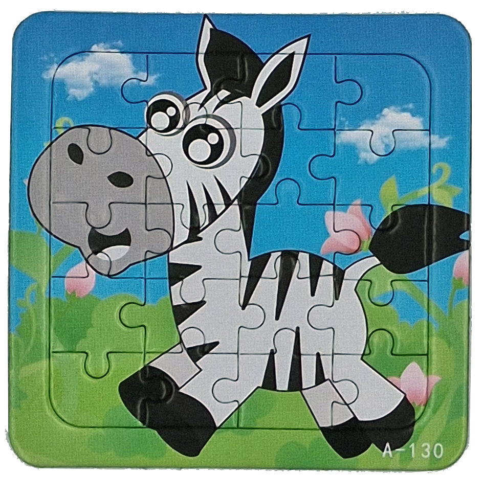 5er Set Kinderpuzzle Tiere je 20 Teile Löwe Kuh Biene Zebra Giraffe ab 3 Jahren Rahmenpuzzle 13,5x13,5 cm