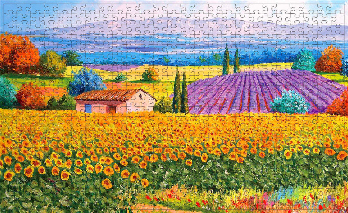 Puzzle 500 Teile Provence 46 x 28 cm Frankreich Lavendel Feld romantisch Gehirntraining ab 9 Jahren
